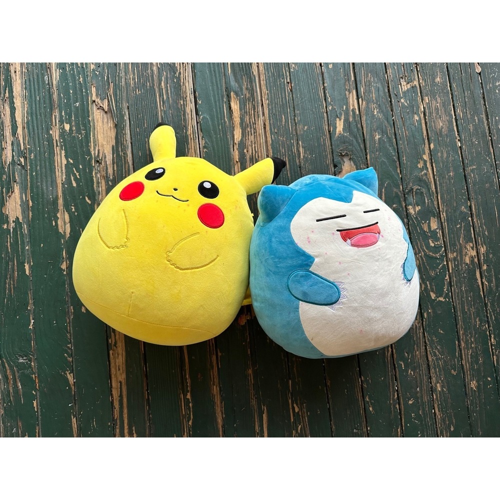 Pokemon Squishmallows Pikachu and Snorlax Plush Set 10 Inchโ Kellytoy 2023